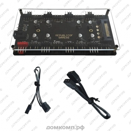 Разветвитель на 8 вентиляторов, 4pin PWM, ARGB 5V-D-G, SATA недорого. домкомп.рф